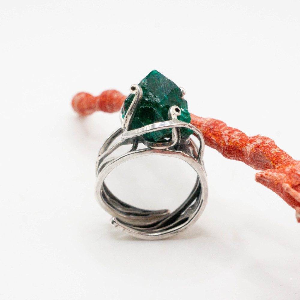 Каблучка з кристалом діоптазу — авторська робота Komarov Jewelry, Фото 8