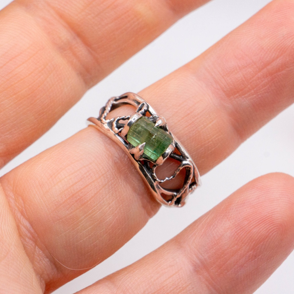 Каблучка «Лісовий Подих» з зеленим турмаліном — ручна робота Komarov Jewelry, Фото 10