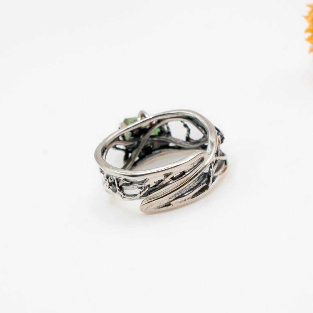 Каблучка «Лісовий Подих» з зеленим турмаліном — ручна робота Komarov Jewelry, Фото 6